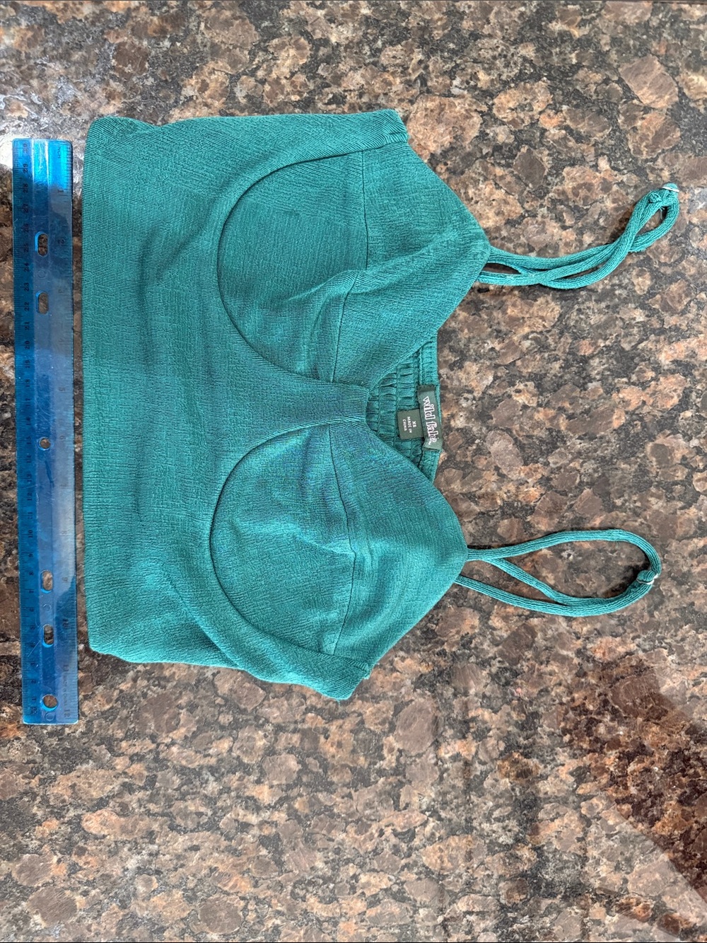 wild fable Teal Ribbed Crop Bralette